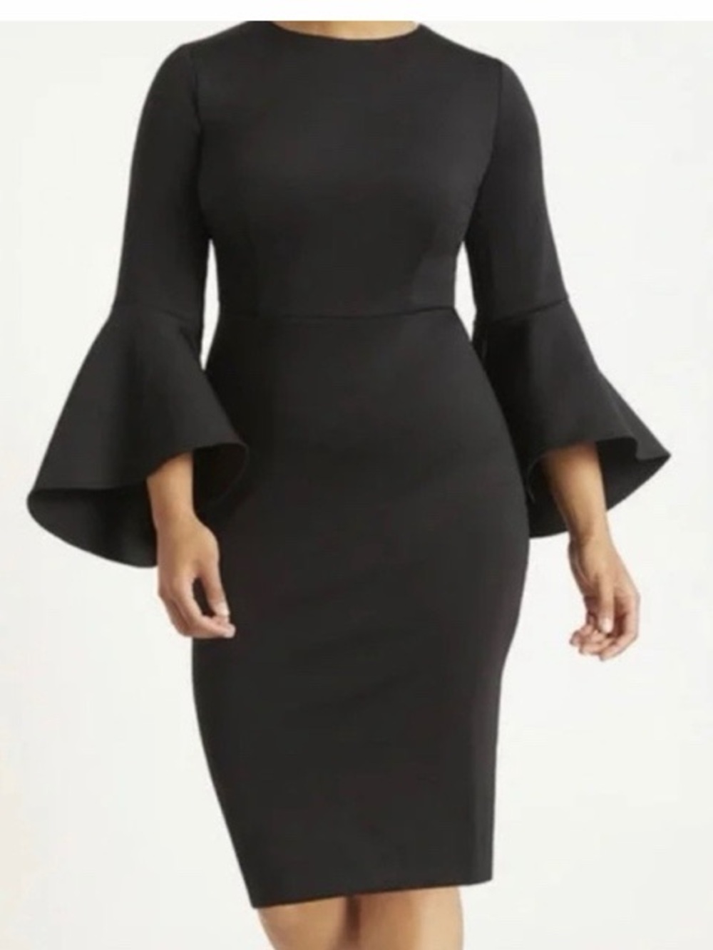 Eloquii Black Bell-Sleeve Sheath Dress NWT